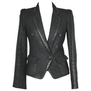Bi-Fabric Short Fit Blazer - XS
