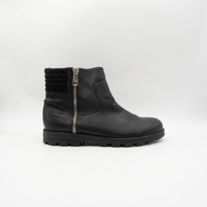 Black Leather Mid Boots - 42