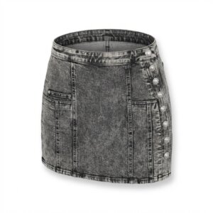 High Waist Denim Skirt - 36