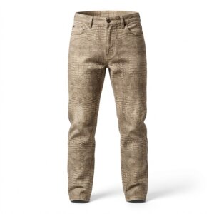 Reptile Print Denim Trousers - 36