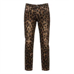 Animal Print Skinny Denim - 36