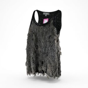 Beads & Feathers Silk Top - 38