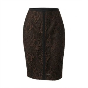 Brown Laced Pencil Skirt - 38
