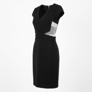 Black Cross Fit Mid Dress - 42