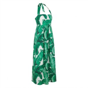 Leaves Print Maxi Dress - 40