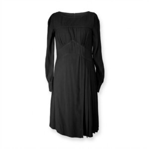 Black A-Line Pleat Dress - 38