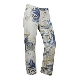 Vintage Printed Straigth Denim - 35
