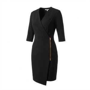 Black Zip Fit Dress - 36