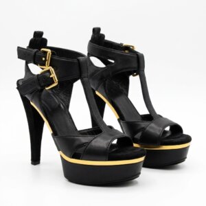 Double Buckle High Heels - 37.5