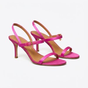 Fuschia Satin Slingback Sandals - 37