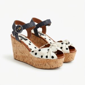 Polka Dot Wooden Wedges - 36