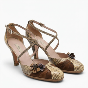 Embossed Leather Pumps - 38