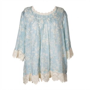 Loose Printed Silk Top - M