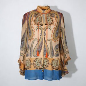 Paisley Silk Loose Blouse - 36