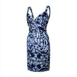 Flower Silk Fit Evening Dress - 40