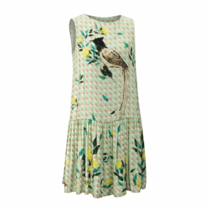 Printed Loose Mini Dress - L
