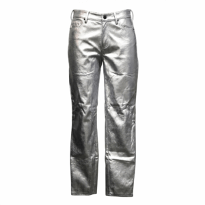 Shinny Silver Straight Trousers - 38
