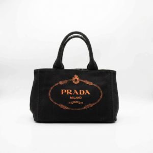 Black ''Canapa'' Canvas Handbag