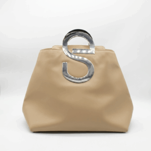 Beige Eco-Leather Handle Bag