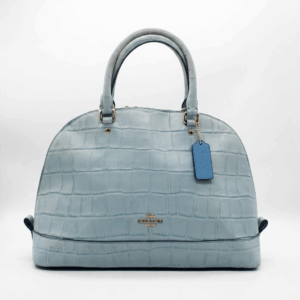 Sky Blue Leather Handle Bag