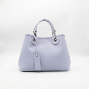 Light Blue Leather Handle Bag