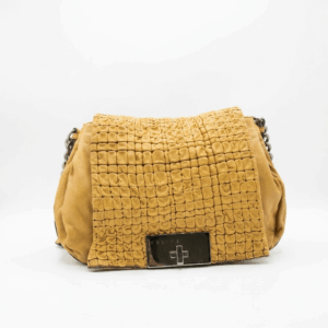 Waffle Leather Shoulder Bag