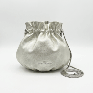 Silver Leather Clutch Bag