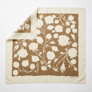 White Flowers Silk Scarf