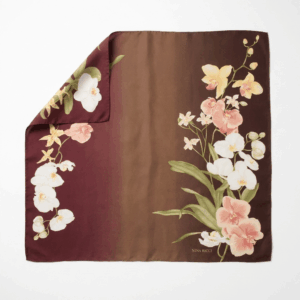 ''Orchids'' Silk Square Scarf