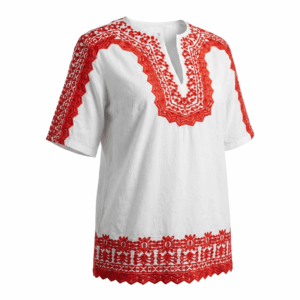 White Embroidered Loose Top - S