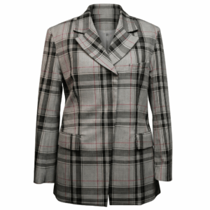 Checkered Print Fit Long Blazer - 38