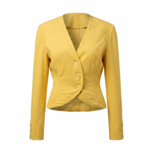 Yellow Cotton Fit Blazer - 40/42