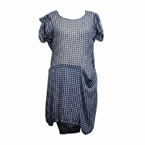 Printed Loose Drawstring Dress - S