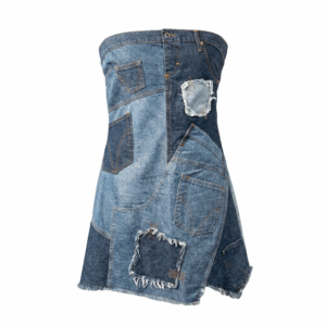 Patchwork Denim Mini Dress - 36
