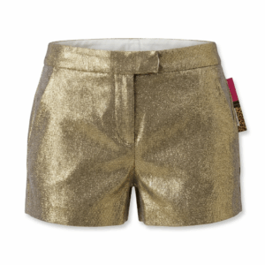 Gold Shinny Cotton Shorts - 38