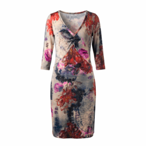 Evening Multiprint Fit Dress - 38/40