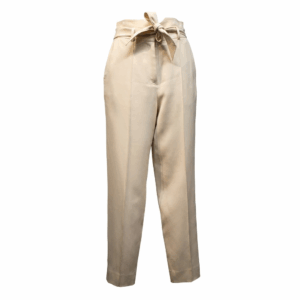Cream Belted Straight Trousers - 36
