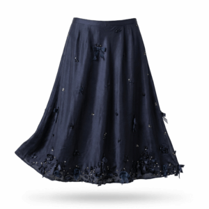 Silk Embellished Mid Skirt - 44