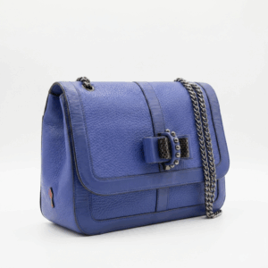 Blue Bow Leather Shoulder Bag