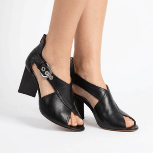 Cut Out Leather High Heels - 41
