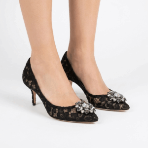 Jewelled Lace Medium Pumps - 42