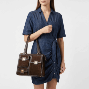 Pockets Leather Handle Bag