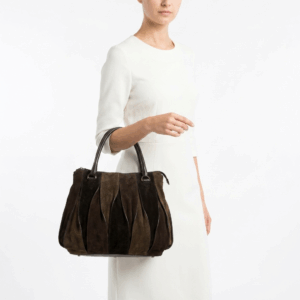 Suede Leather Handle Bag