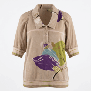 Towel Print Loose Top - M