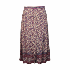 Flower Buttoned Mid Skirt - 36