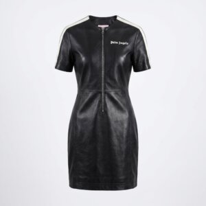 Eco-Leather Fit Zip Mini Dress - S