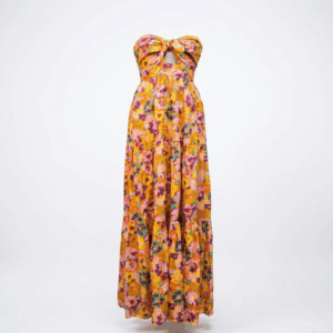 Strapless Flower Maxi Dress - S