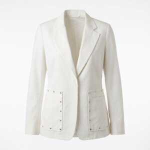 White Studded Fit Blazer - 36/38