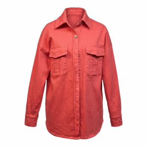 Red Denim Oversize Overshirt - S