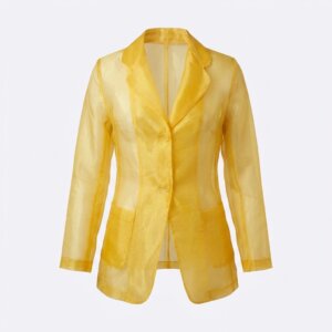 Yellow Organza Fit Blazer - 36